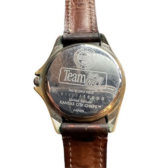 Kansas City Chiefs Team NFL Fossil Watch 1993 Limited Ed Collectors Watch KC vin - Picture 9 of 10